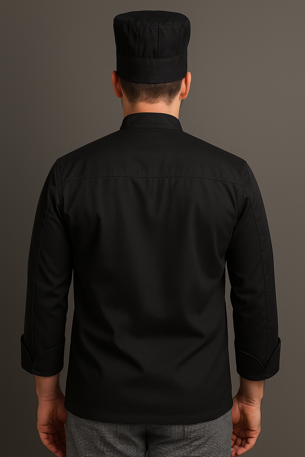 High-quality white chef coat for professionals, made with breathable and durable fabric, Custom embroidered chef coat with logo, perfect for restaurants and culinary schools, Professional chef wearing a stylish and comfortable chef coat in the kitchen, Close-up of durable button details on a premium chef coat, designed for comfort and functionality, Chef coats available in multiple colors for personalized restaurant uniforms, Bulk order of chef coats for restaurant staff and culinary businesses