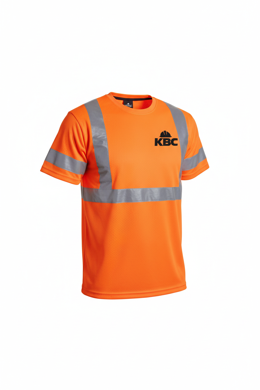 Hi-vis safety shirt moisture-wicking