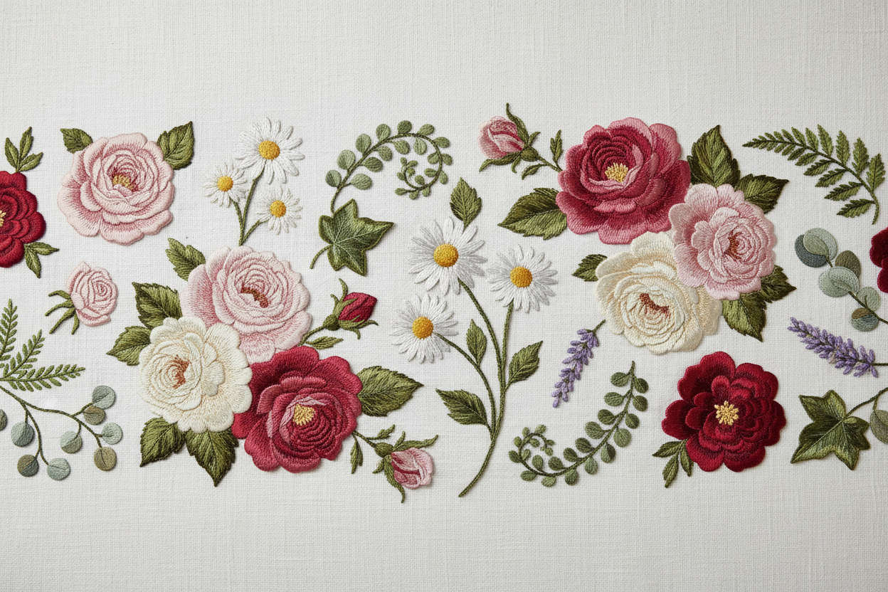 Floral Embroidery Patches