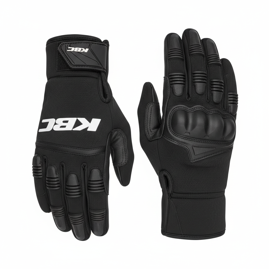 Custom mechanic gloves with KBC logo in black with TPR protection