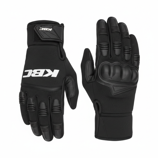 Custom mechanic gloves with KBC logo in black with TPR protection
