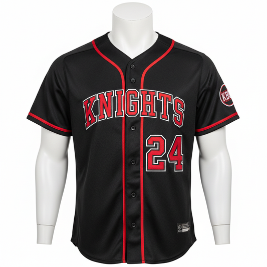 Black Button-Down Baseball Jerseys Wholesale Custom Team Kingbird Clothing