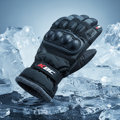 Custom winter and cold weather motocross gloves with KBC branding - wholesale manufacturer