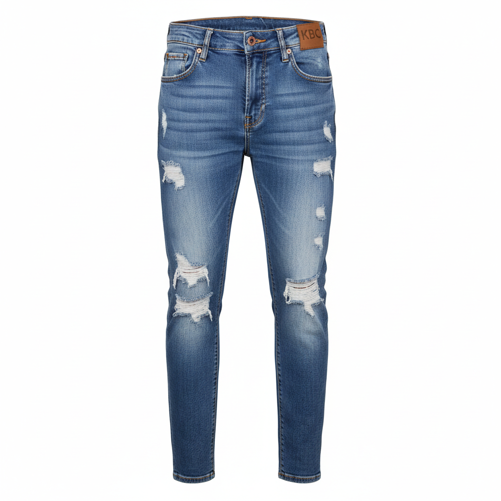 Distressed Denim Jeans - Ripped Trendy Bulk Manufacturing