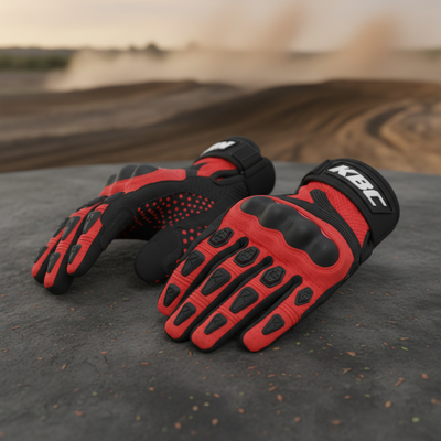 Custom motocross gloves with KBC branding - wholesale manufacturer