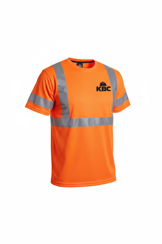 Hi-vis safety shirt moisture-wicking